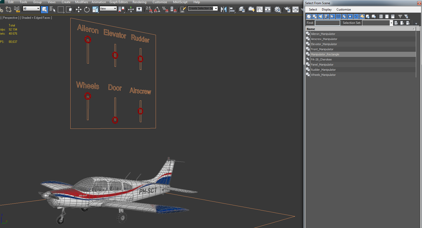 Aircraft Piper PA 28 161 Warrior II Rigged 3D