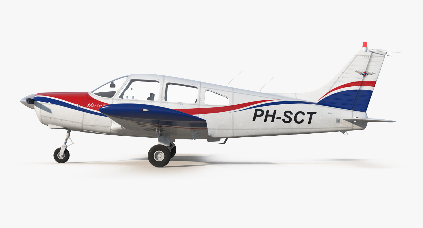 Aircraft Piper PA 28 161 Warrior II Rigged 3D
