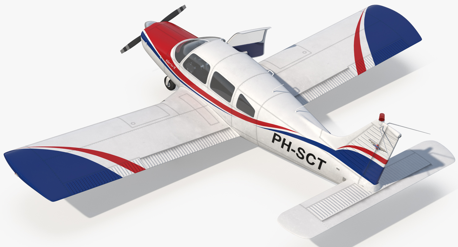 Aircraft Piper PA 28 161 Warrior II Rigged 3D