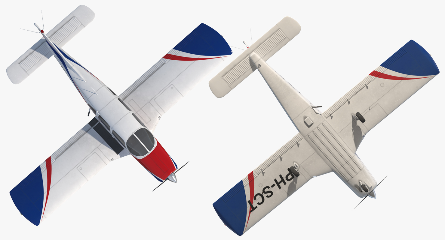 Aircraft Piper PA 28 161 Warrior II Rigged 3D