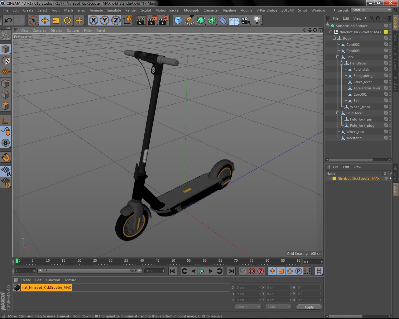 3D Ninebot KickScooter MAX model