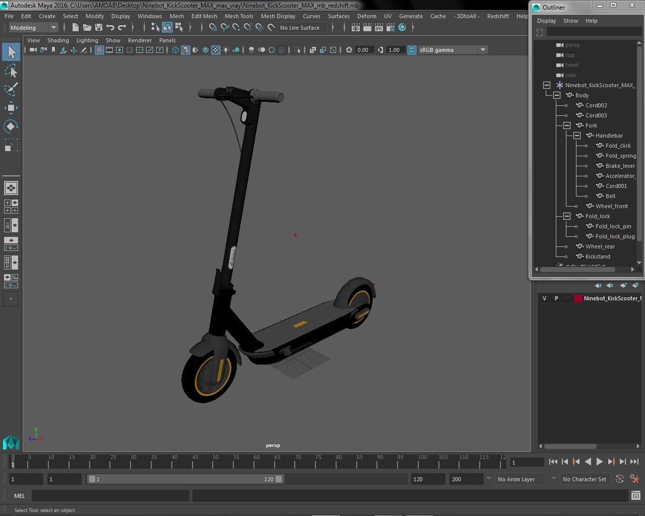 3D Ninebot KickScooter MAX model