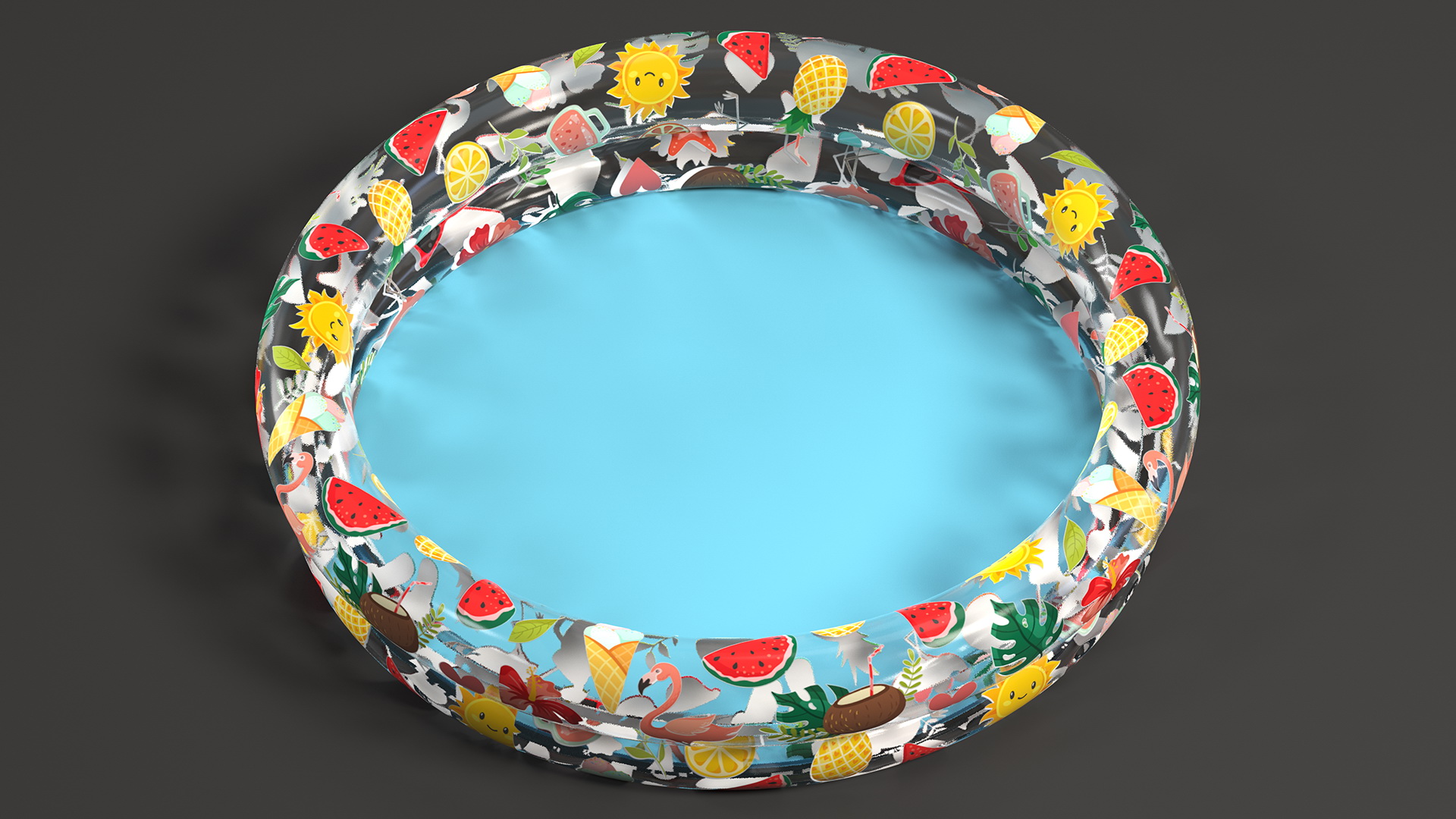 Inflatable Swimming Pool Tropical Style 3D model