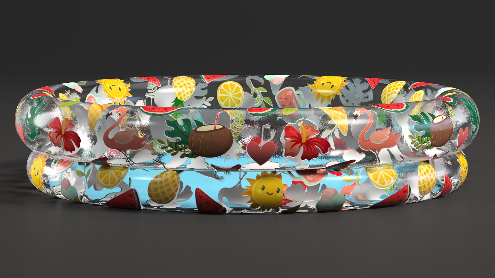 Inflatable Swimming Pool Tropical Style 3D model
