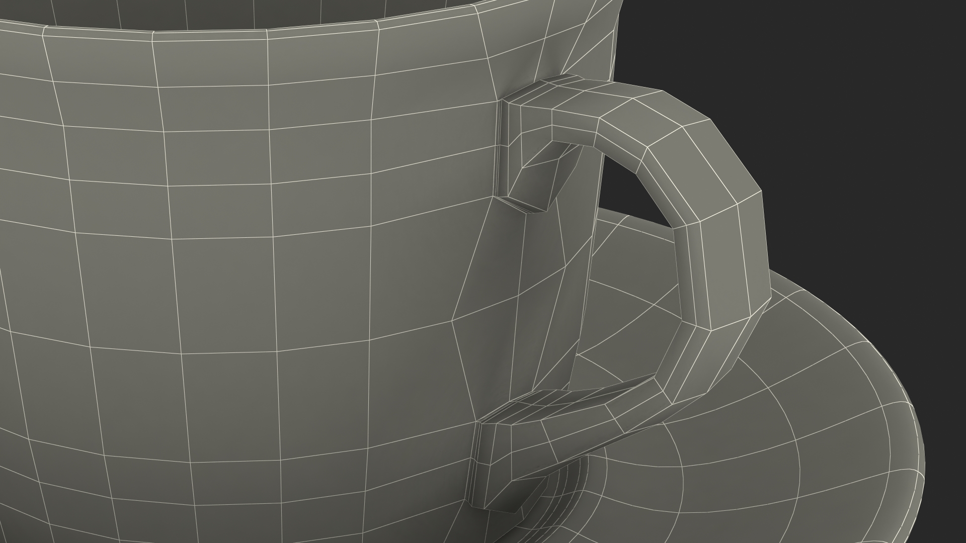 3D White Ceramic Cup on Plate