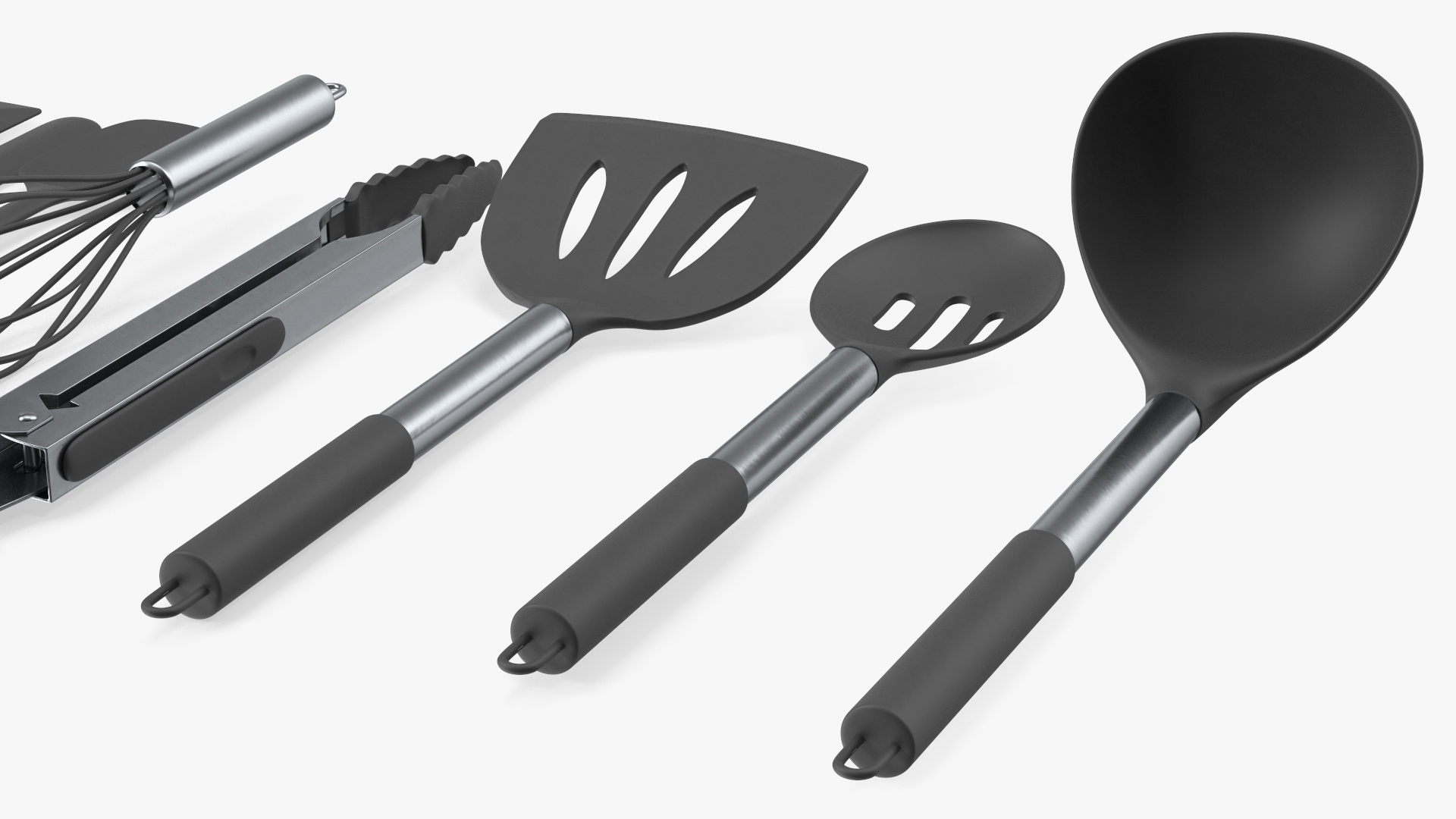 3D Cooking Utensil Set Chrome