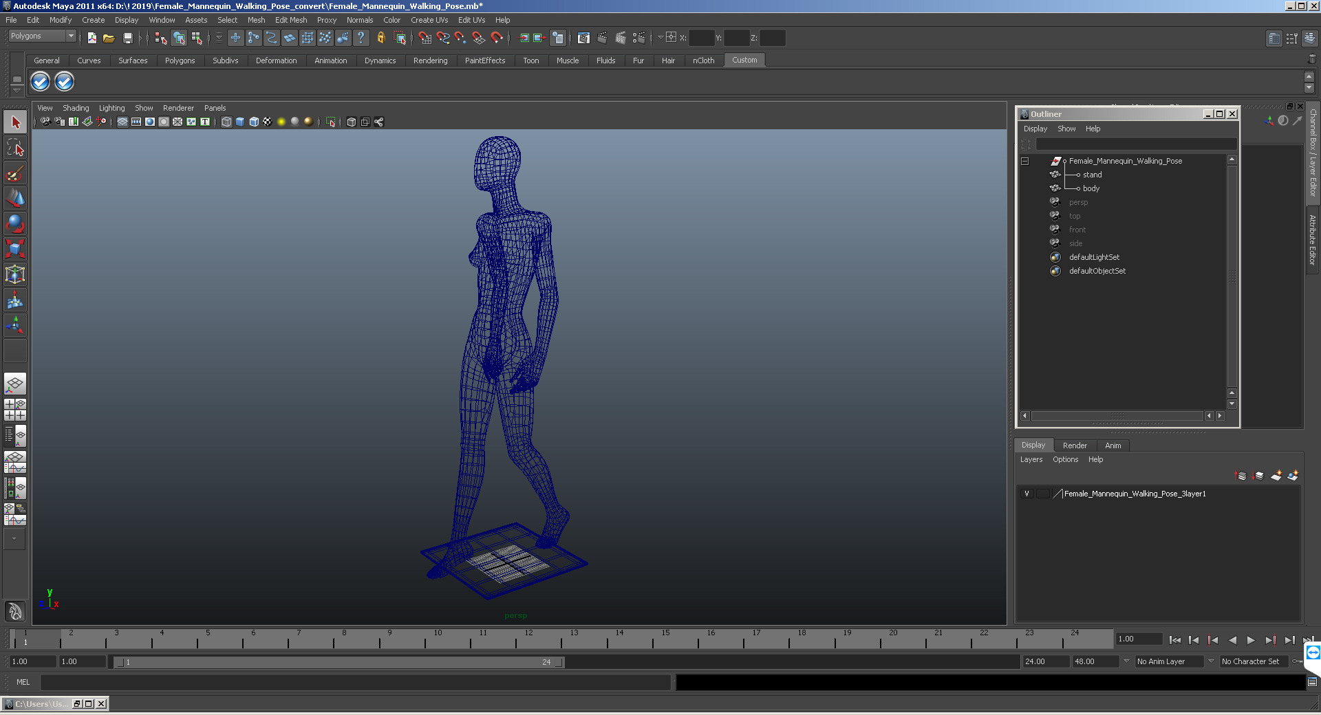 Female Mannequin Walking Pose 3D model