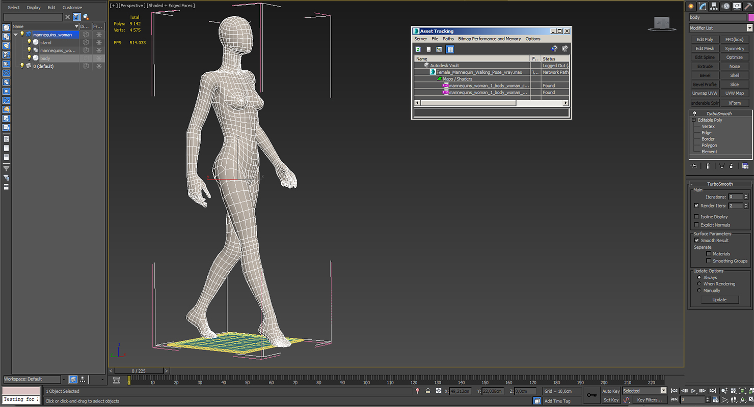 Female Mannequin Walking Pose 3D model
