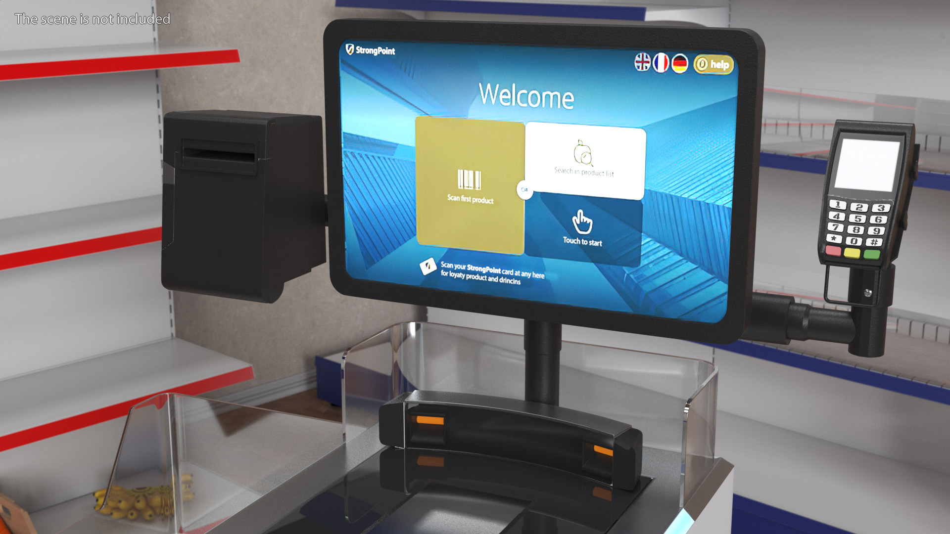 3D Self Checkout Machine StrongPoint model