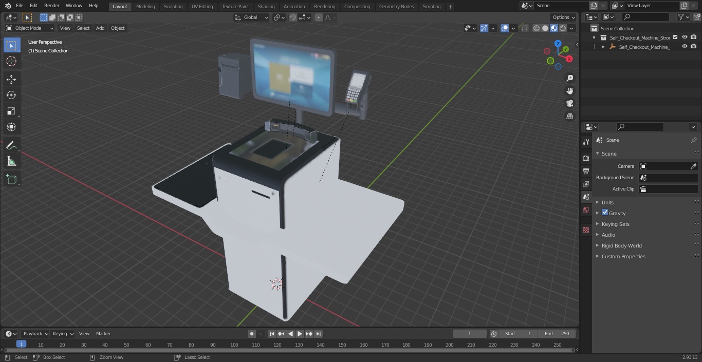 3D Self Checkout Machine StrongPoint model