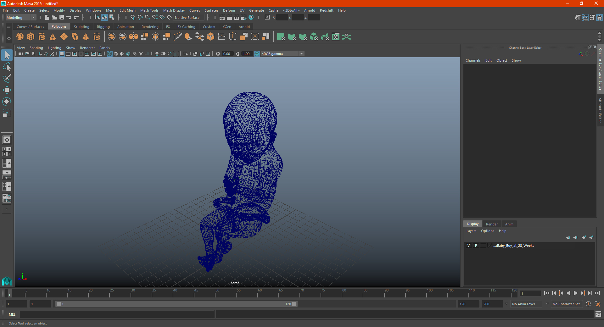 3D model Baby Boy at 28 Weeks