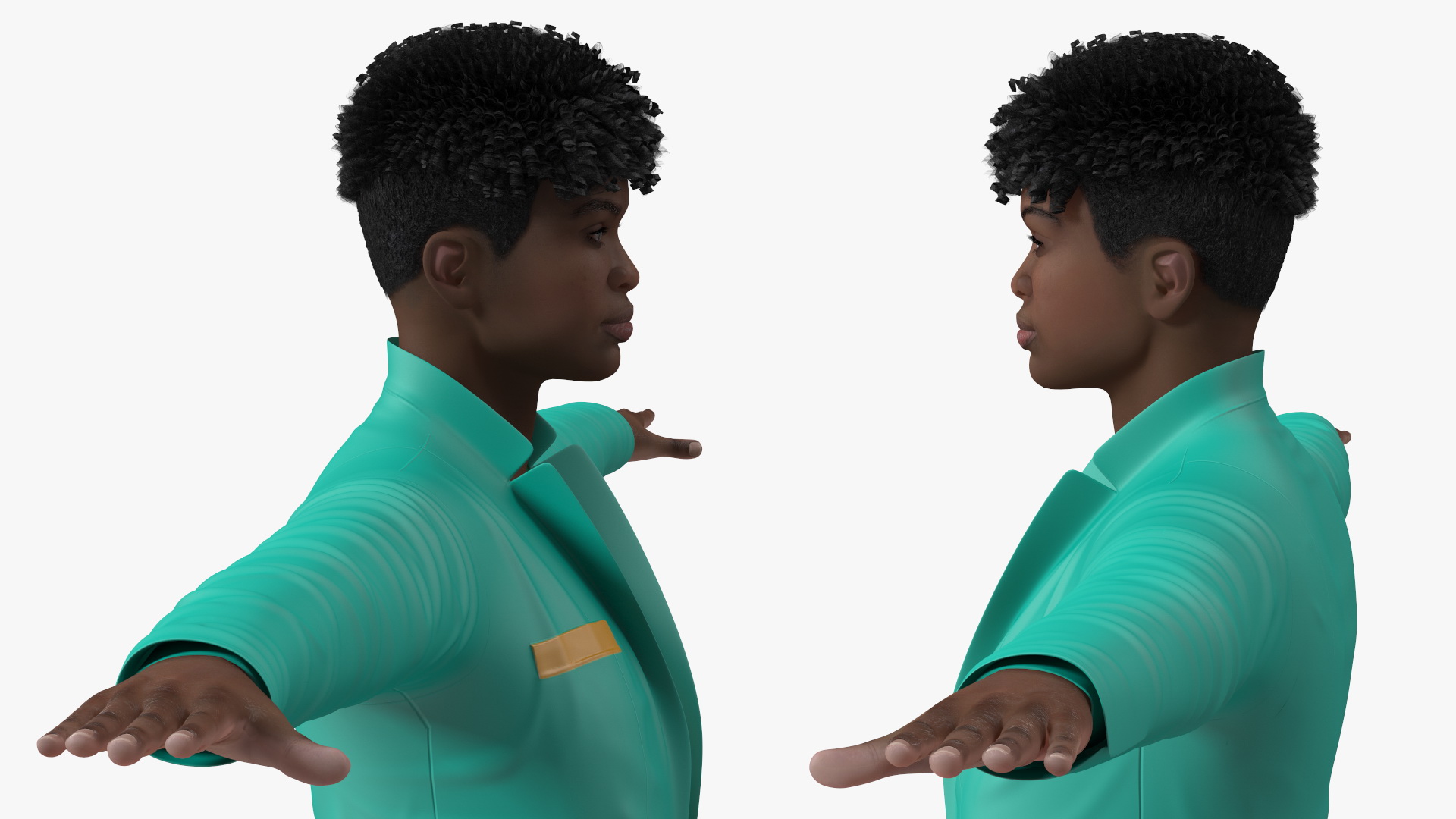 3D Dark Skin Teenager Fashionable Style Rigged model