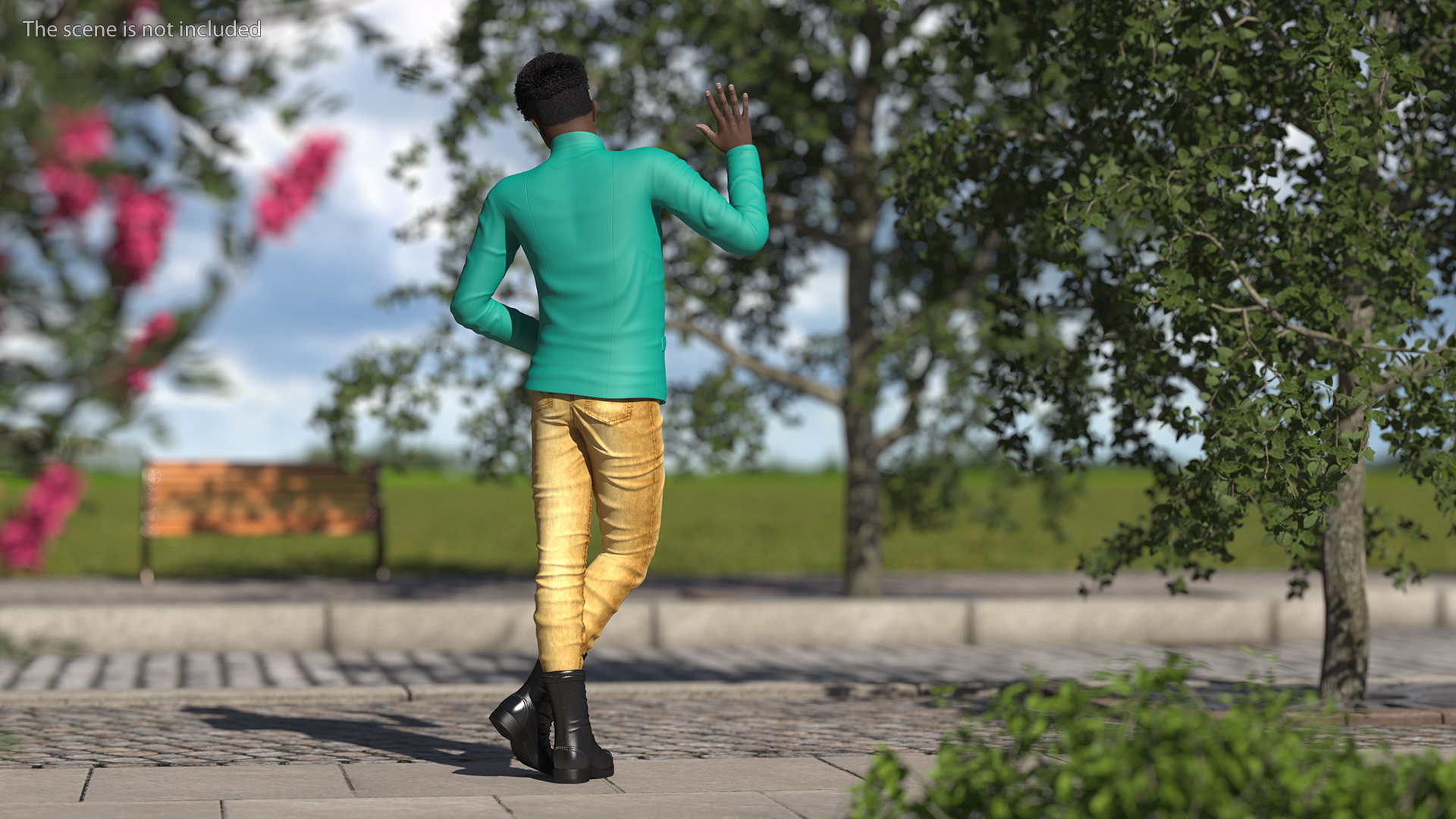 3D Dark Skin Teenager Fashionable Style Rigged model