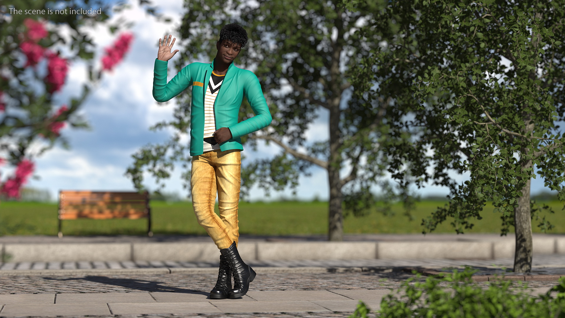 3D Dark Skin Teenager Fashionable Style Rigged model