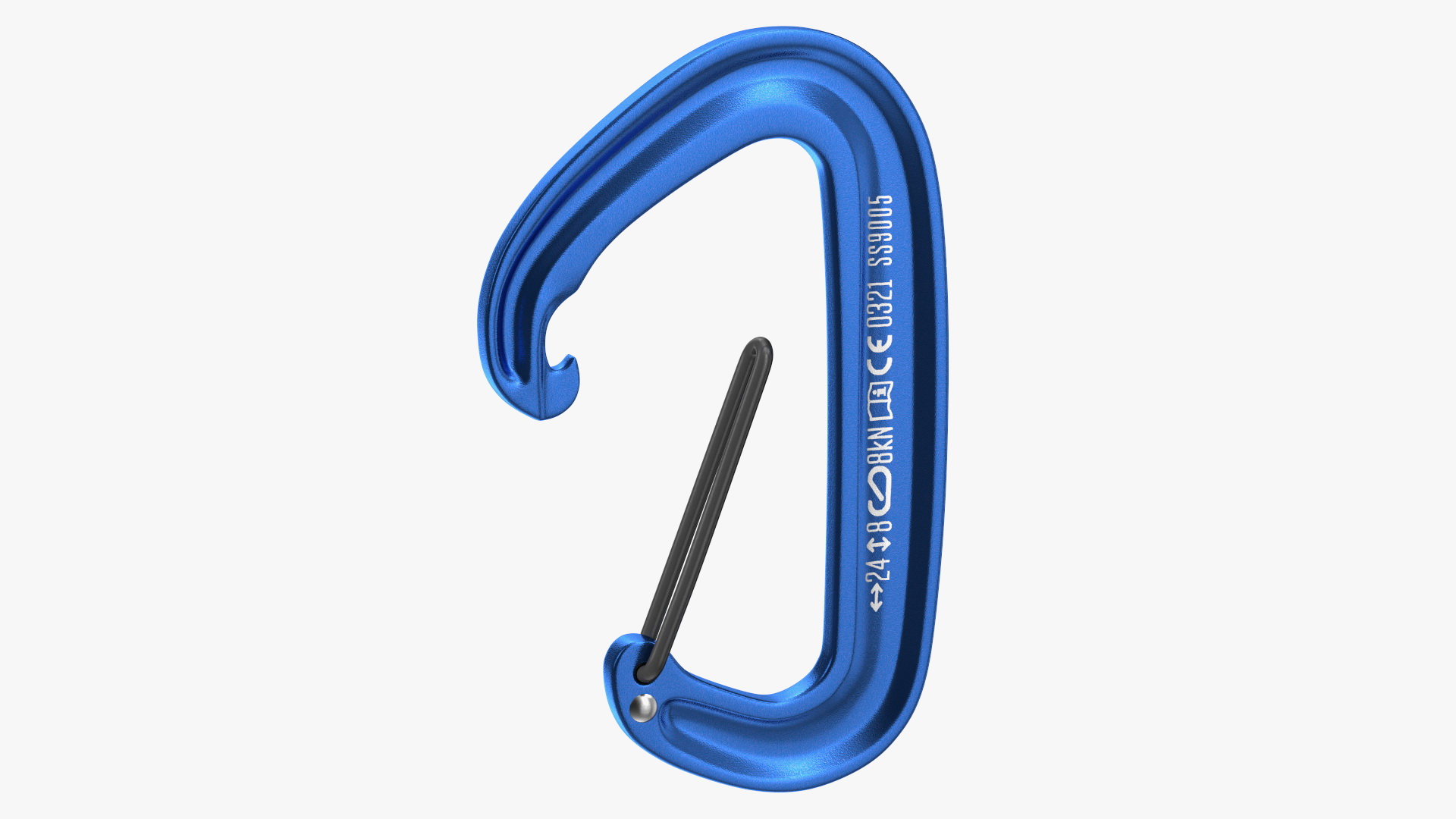 Black Diamond MiniWire Carabiner Open Blue 3D