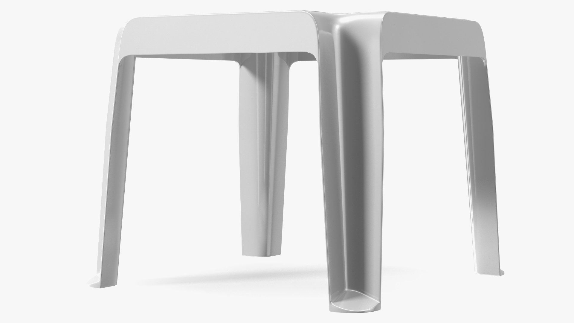 3D Square Stacking Patio Table White model