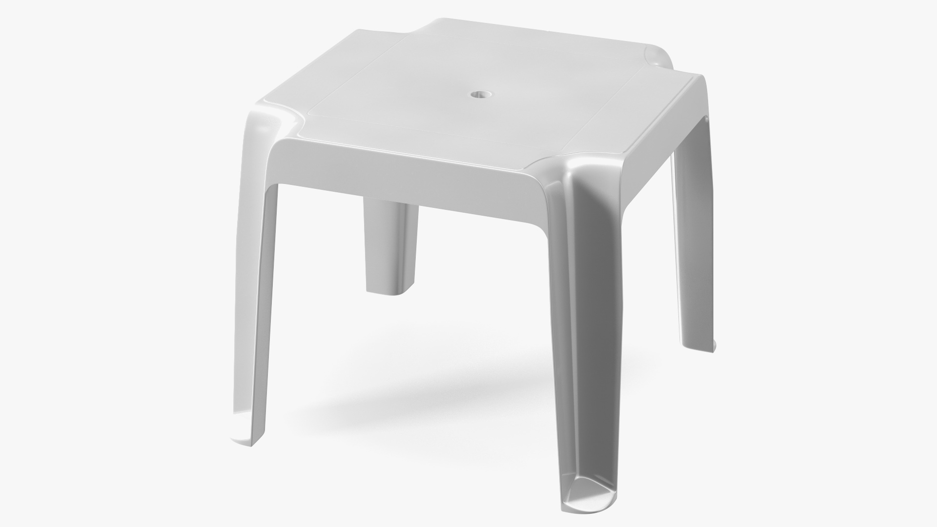 3D Square Stacking Patio Table White model