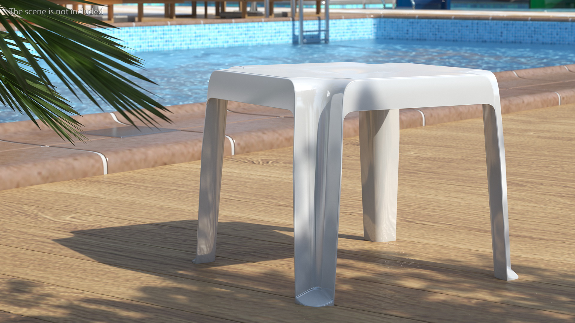 3D Square Stacking Patio Table White model