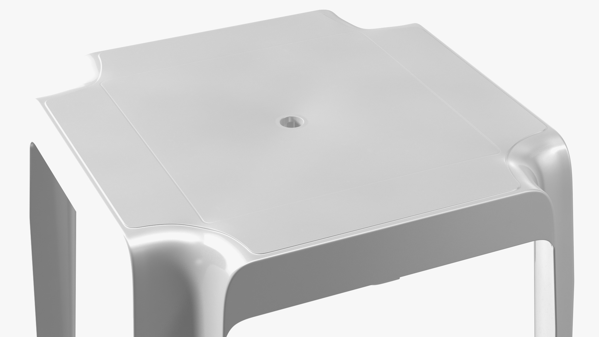 3D Square Stacking Patio Table White model