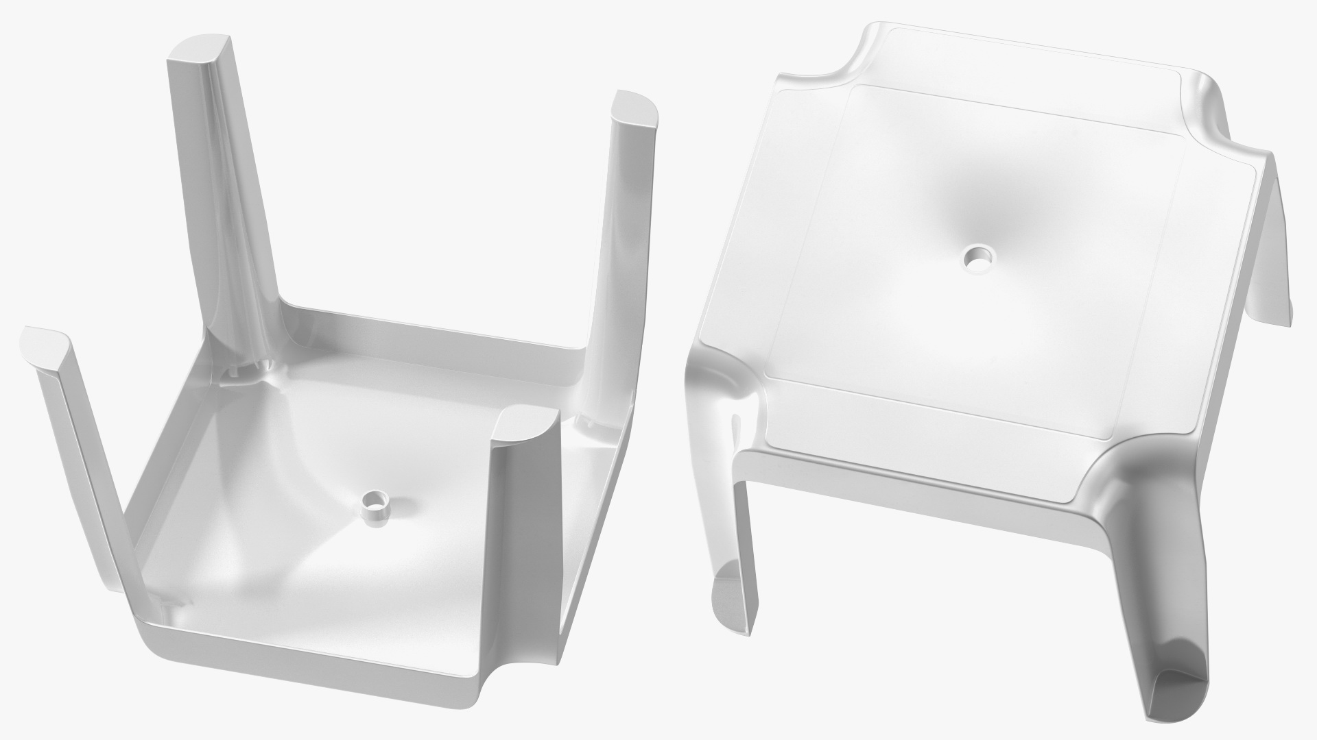 3D Square Stacking Patio Table White model