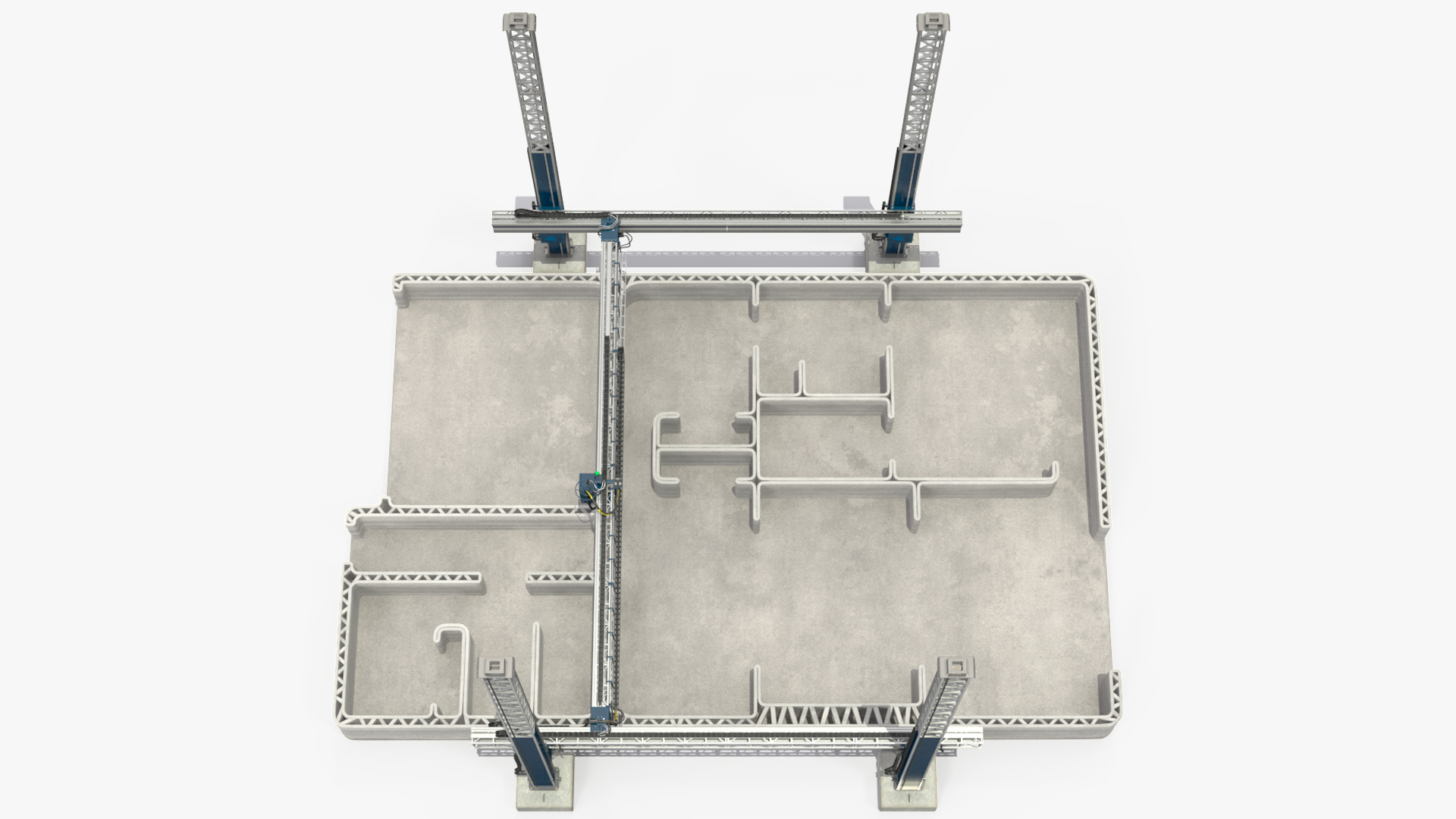 3D Construction 3D Printer at Work on Building Site model