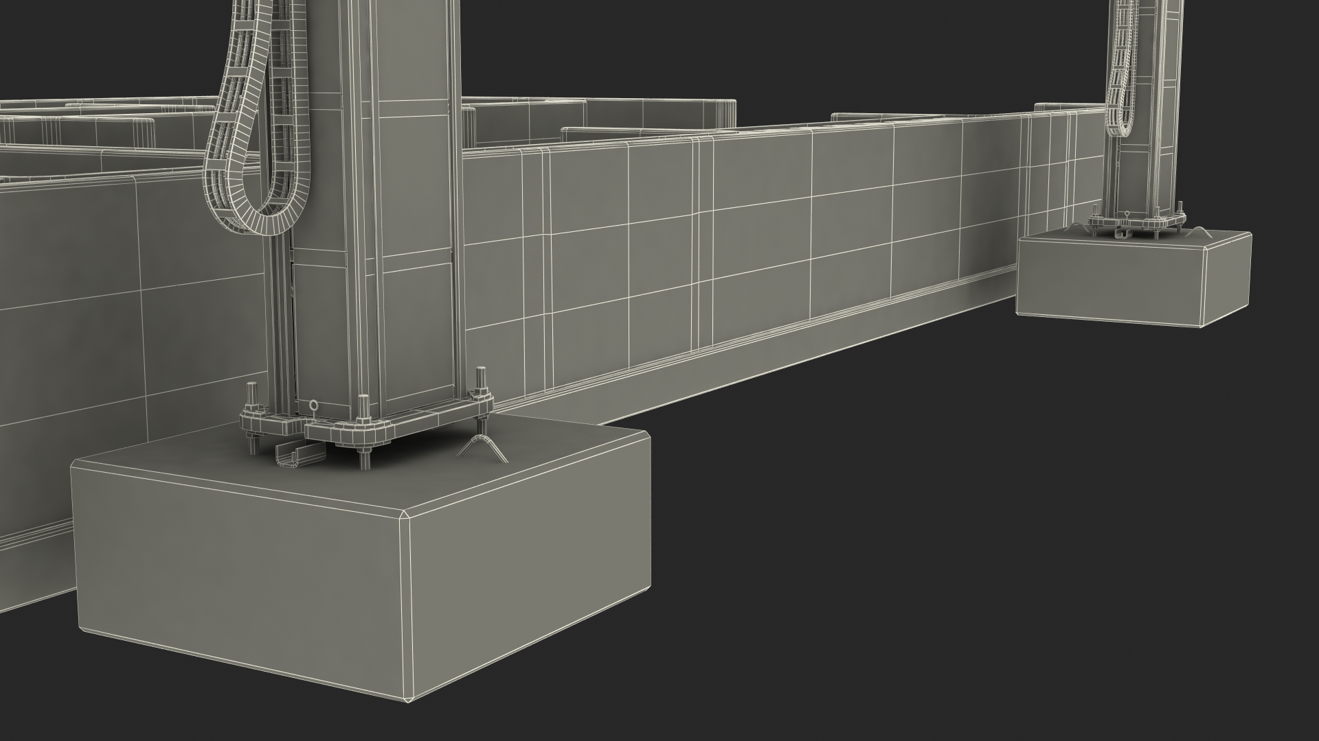 3D Construction 3D Printer at Work on Building Site model