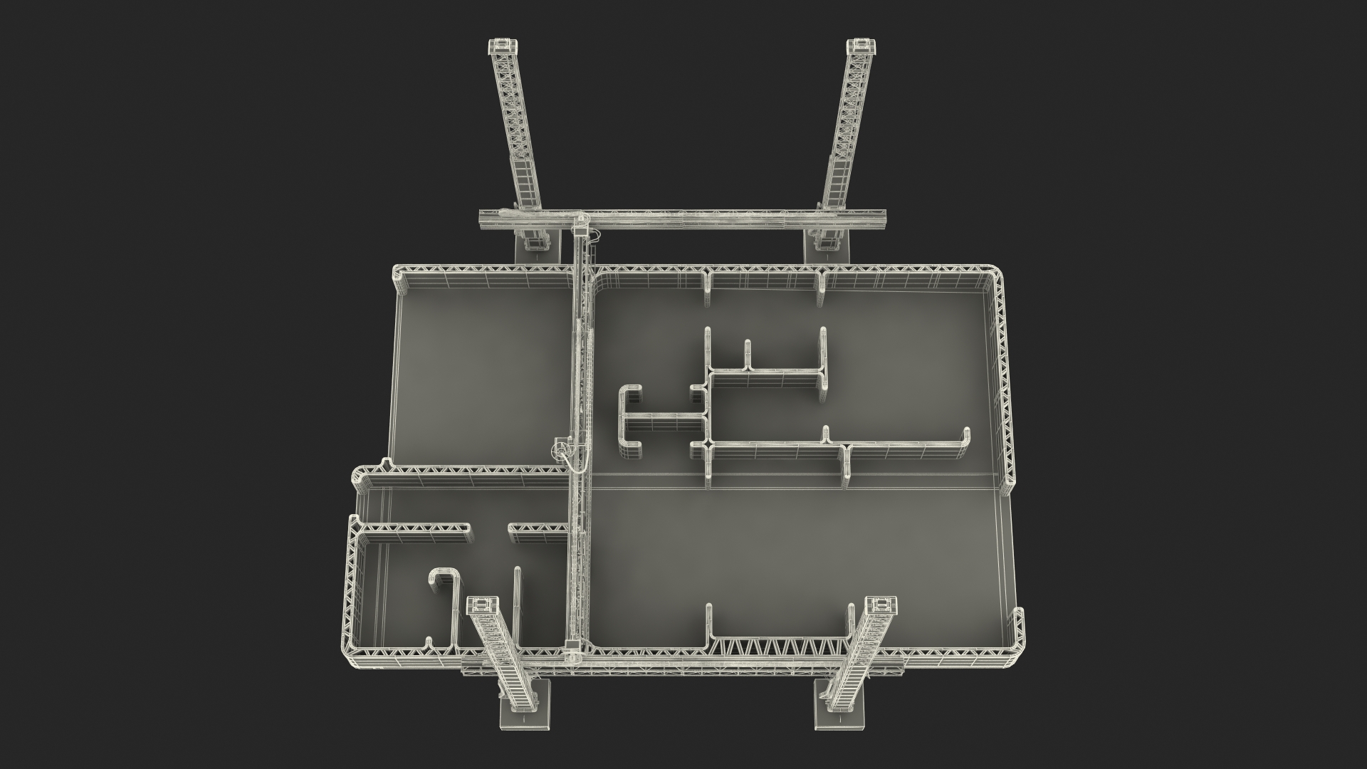 3D Construction 3D Printer at Work on Building Site model