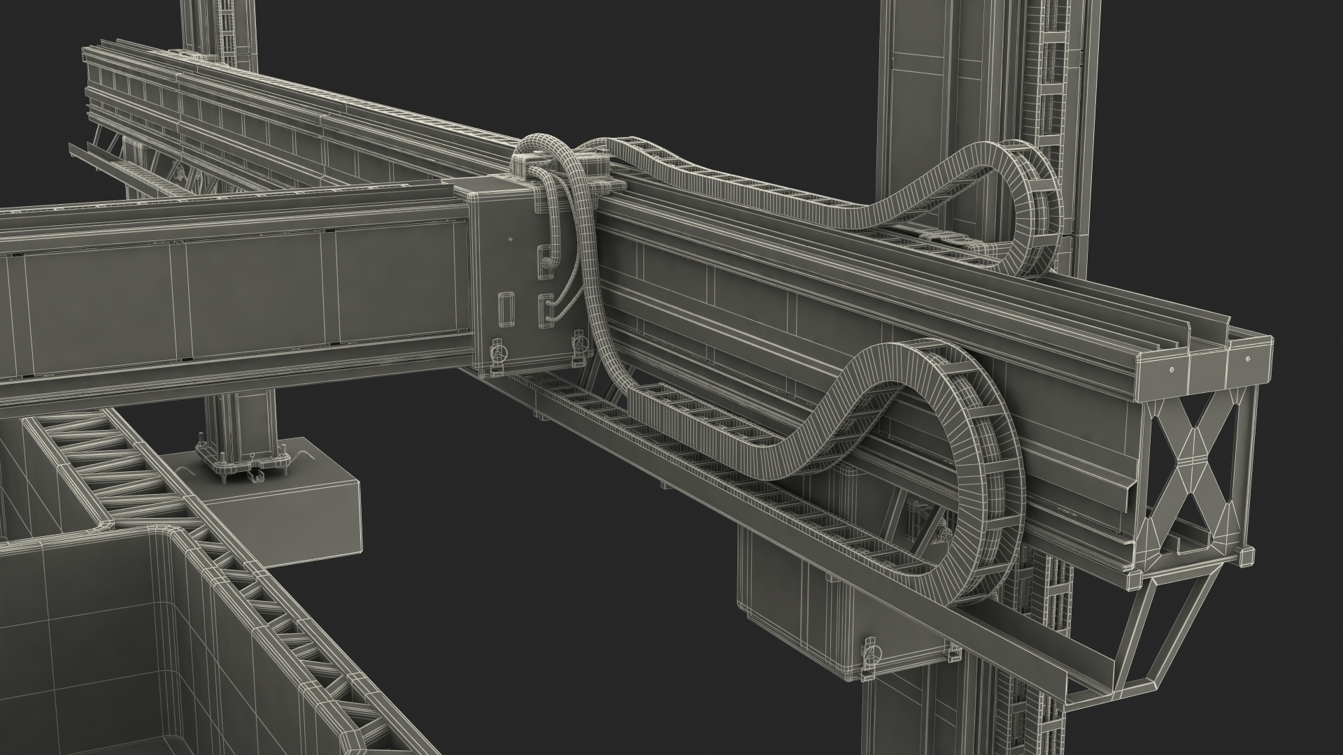 3D Construction 3D Printer at Work on Building Site model