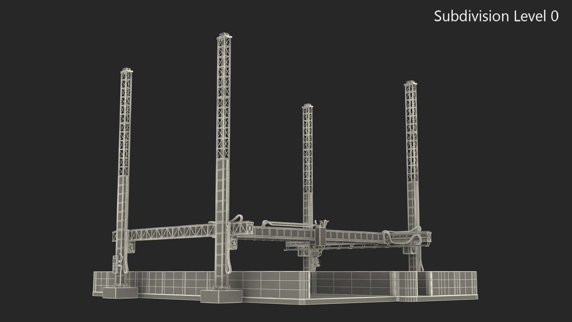 3D Construction 3D Printer at Work on Building Site model