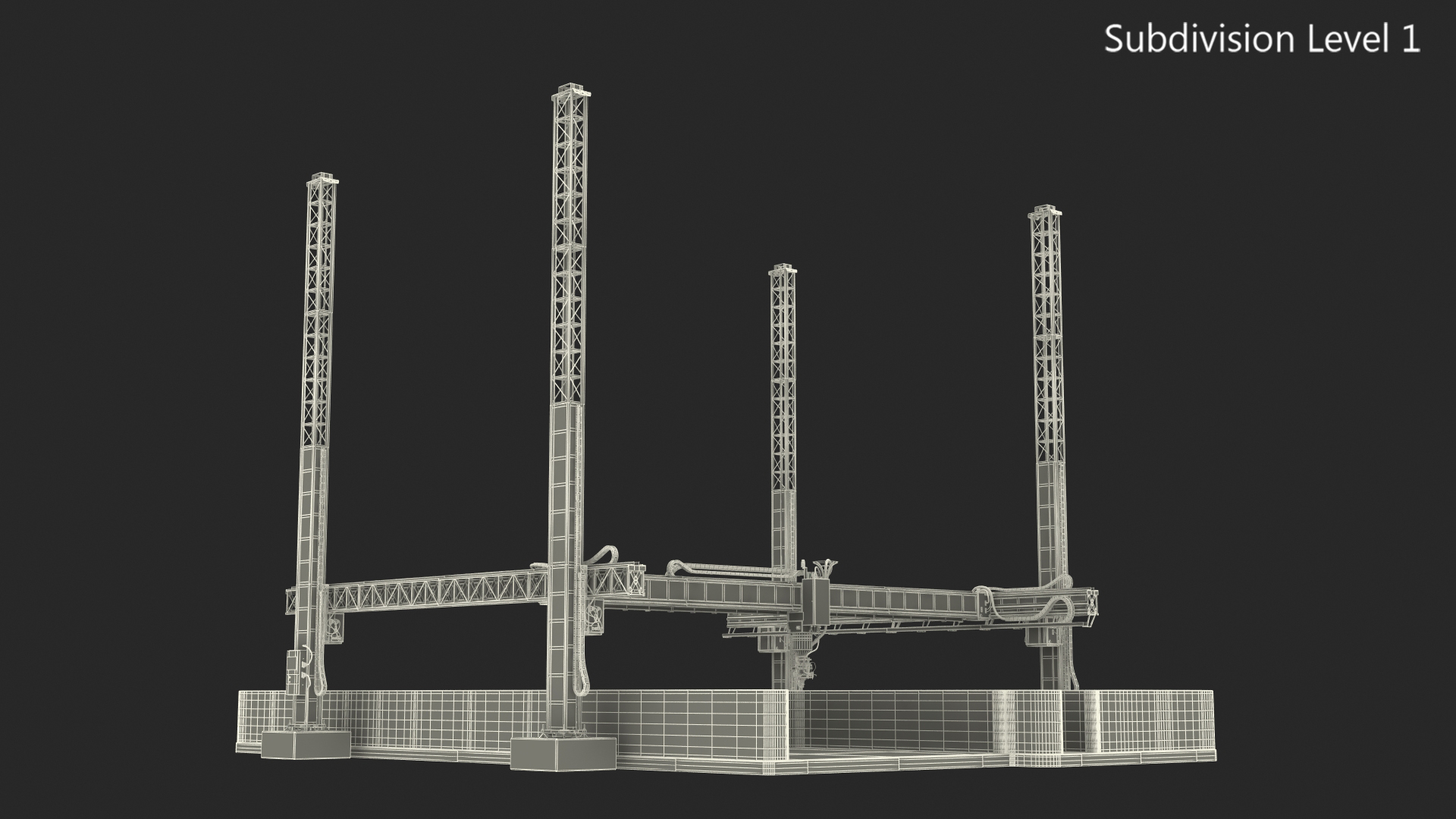 3D Construction 3D Printer at Work on Building Site model
