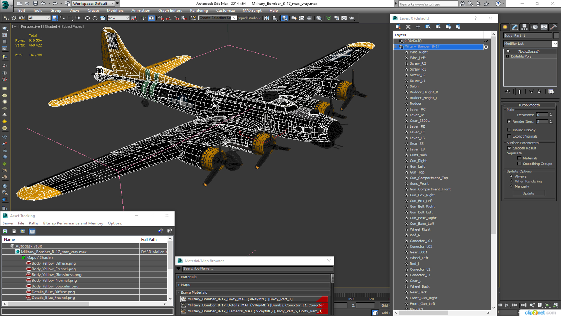 3D model Military Bomber B-17