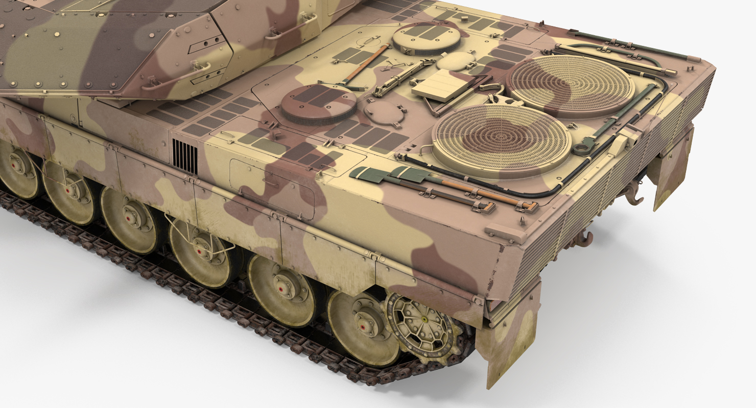 German Battle Tank Leopard 2A5 Desert Rigged 3D model