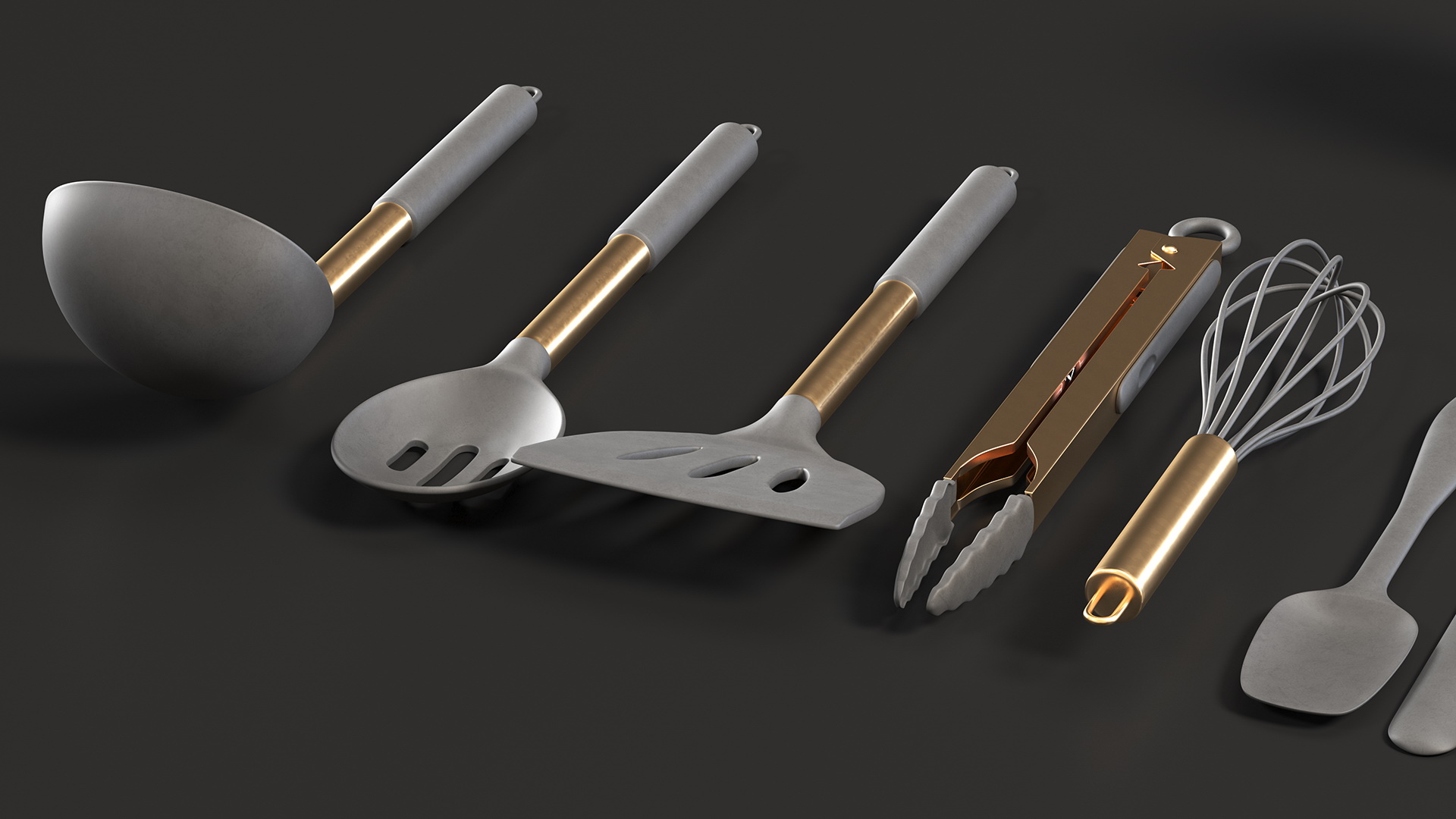3D Kitchen Utensils Bronze model