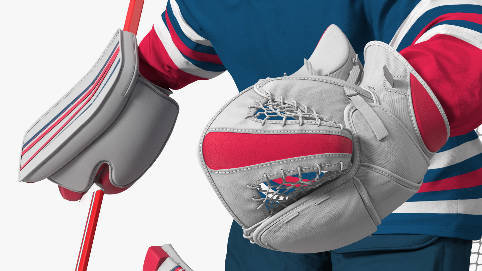 Goalie and Hockey Goal 3D