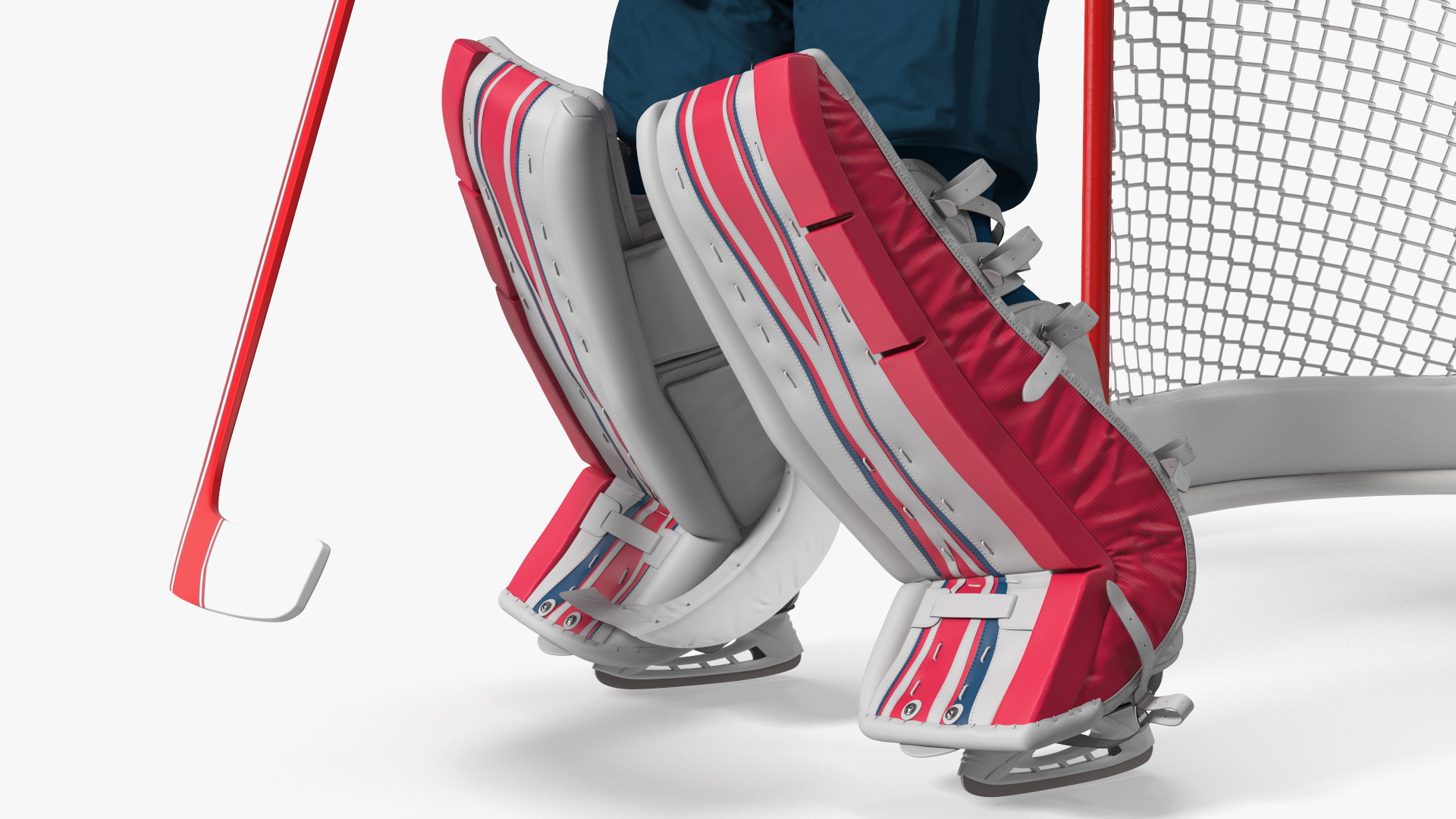 Goalie and Hockey Goal 3D
