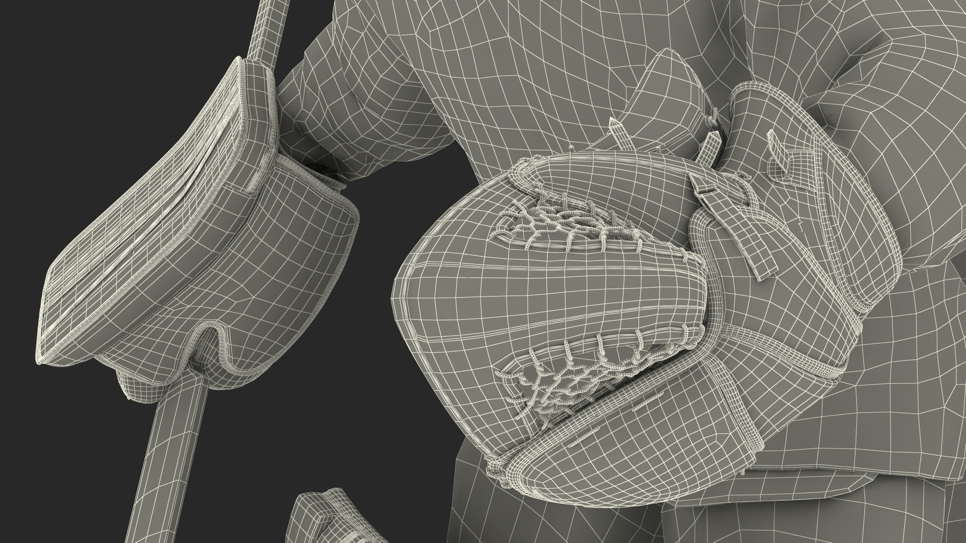 Goalie and Hockey Goal 3D