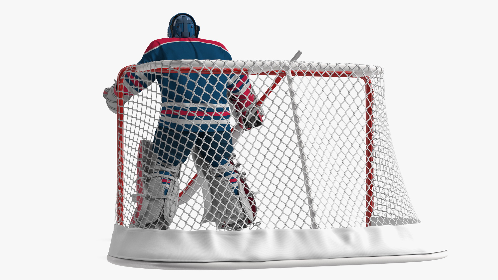 Goalie and Hockey Goal 3D