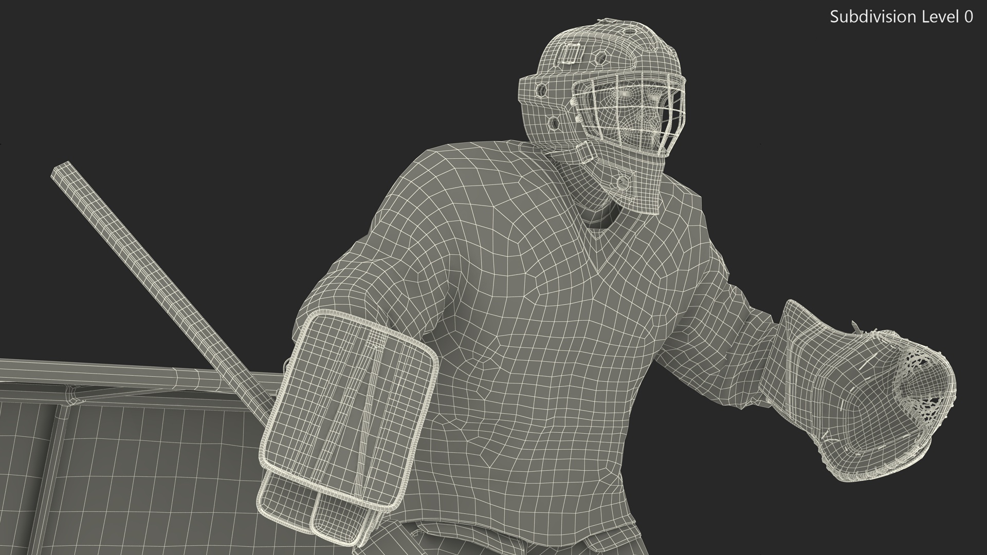 Goalie and Hockey Goal 3D