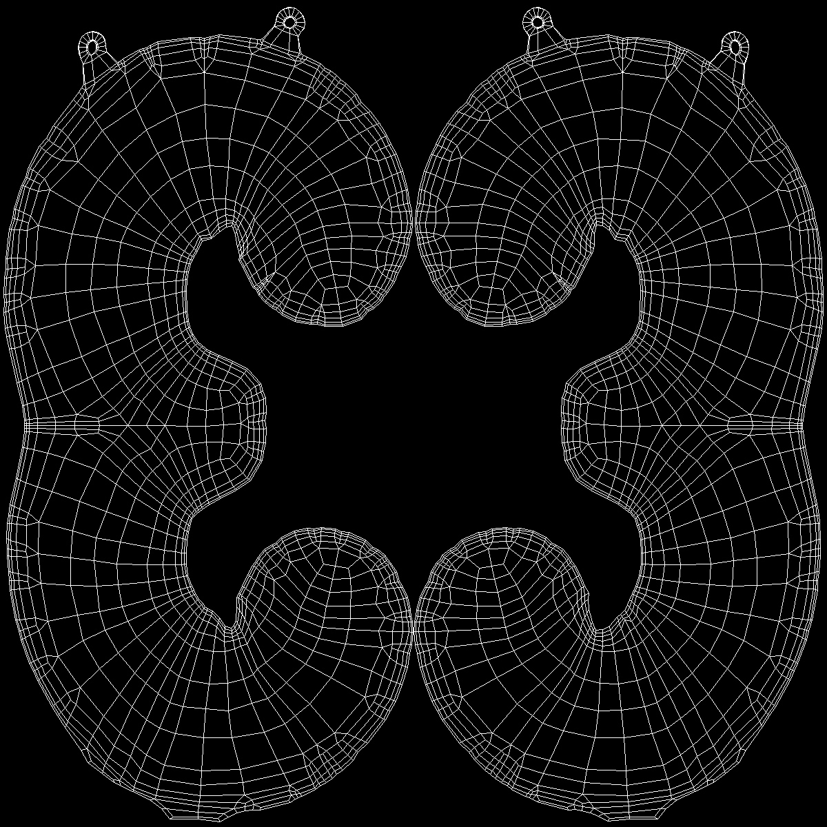 Balloon Numbers Set Rose Gold 3D model