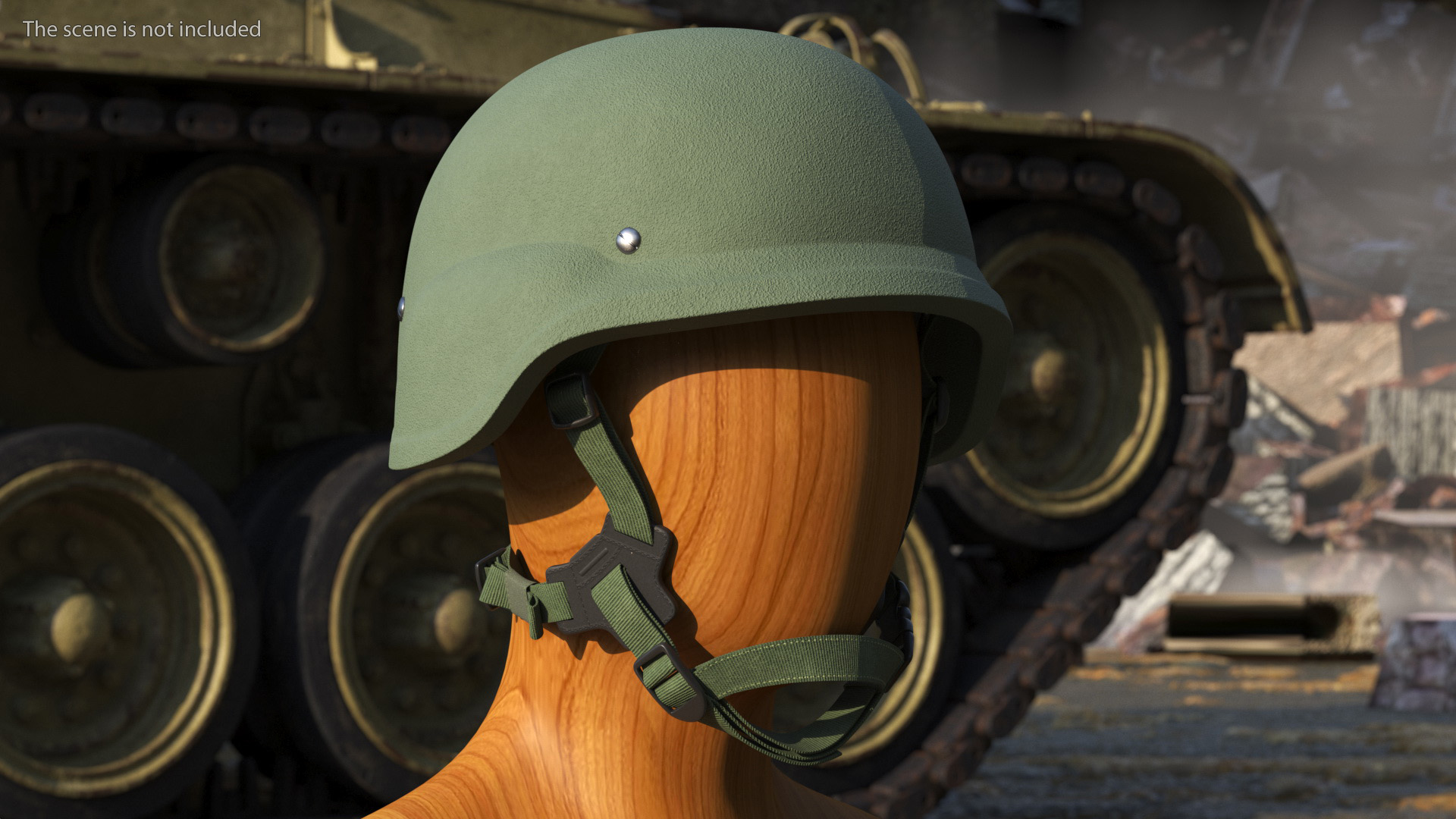 USMC Lightweight Armored Helmet Green 3D