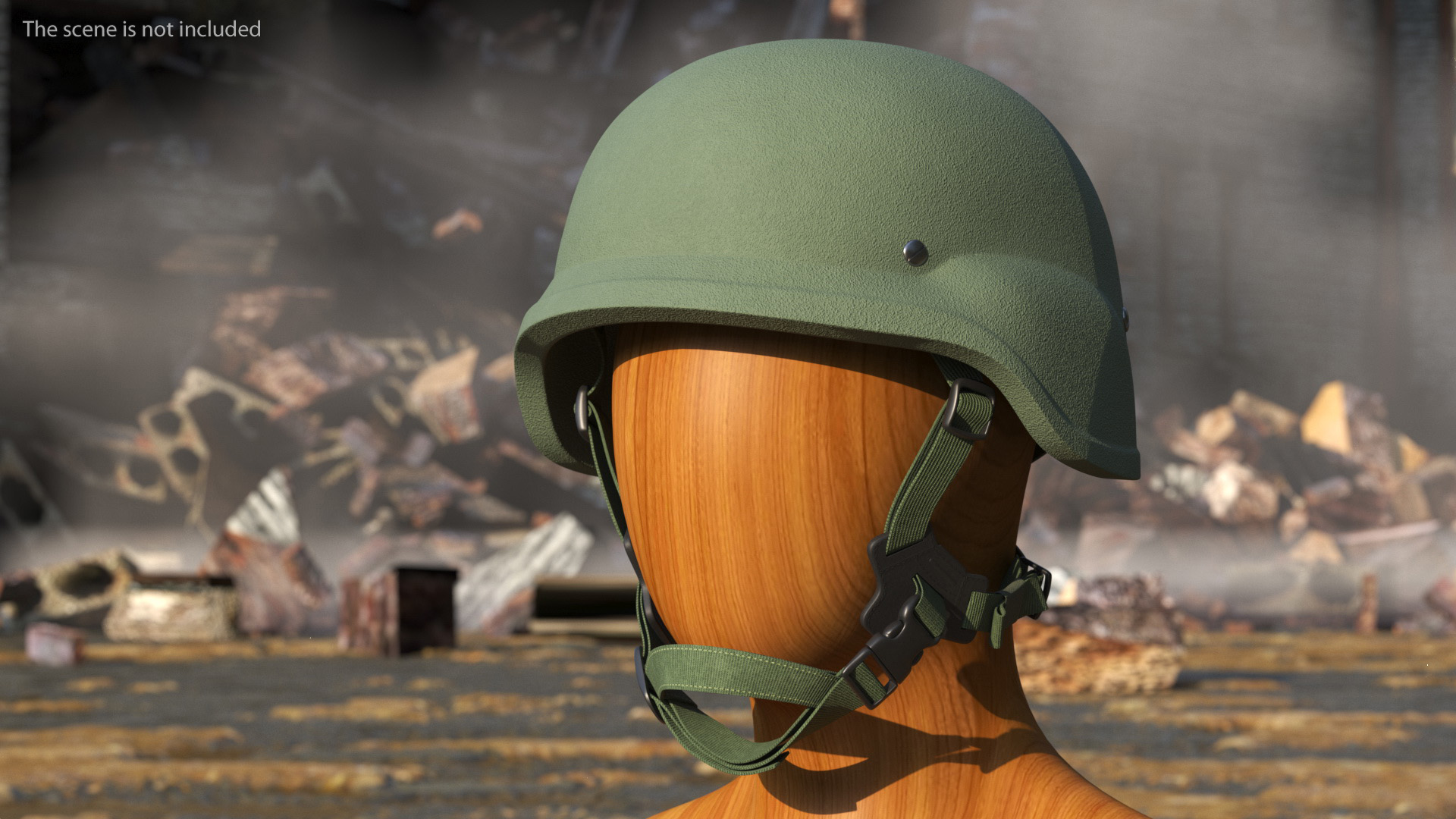 USMC Lightweight Armored Helmet Green 3D