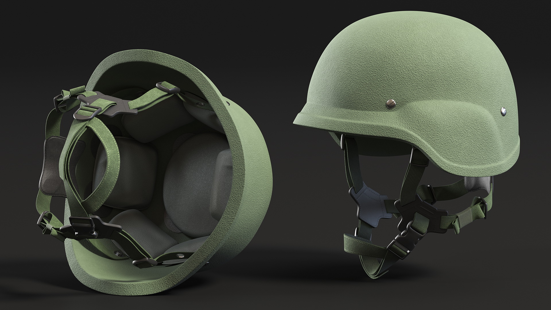 USMC Lightweight Armored Helmet Green 3D