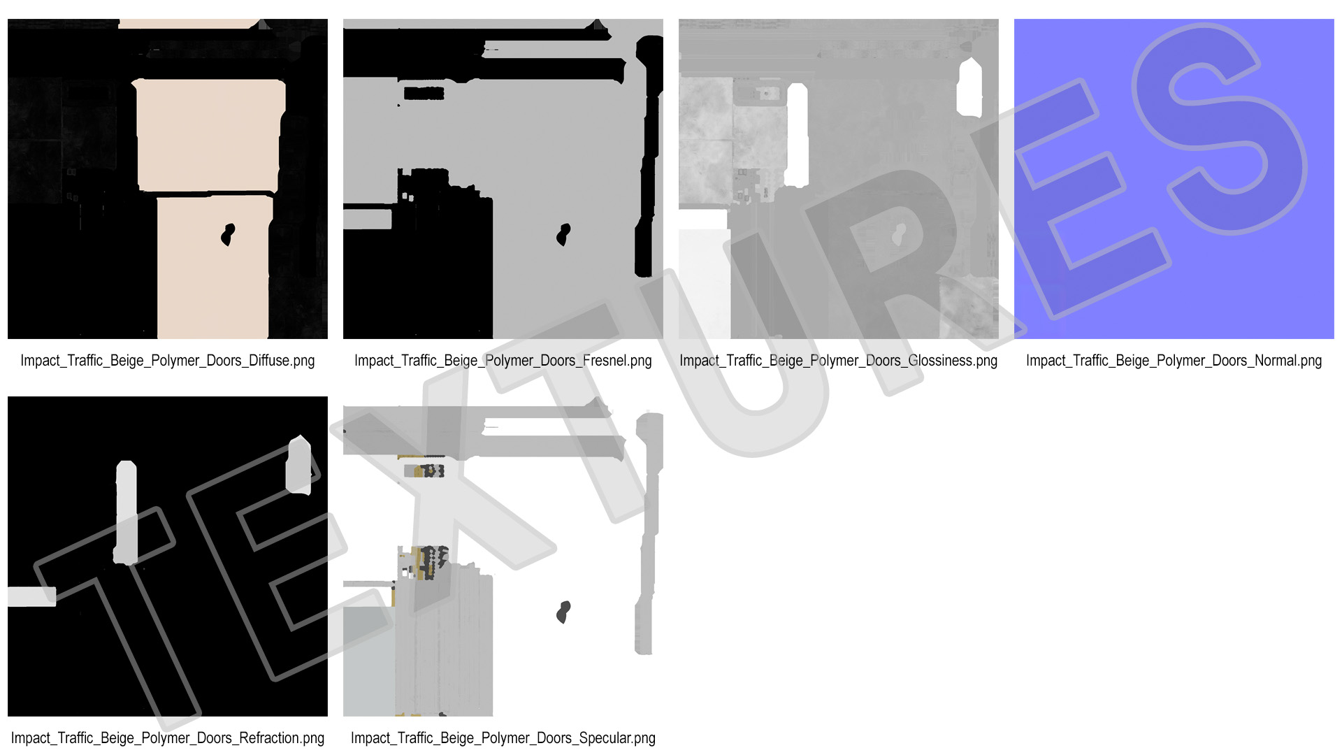 Impact Traffic Beige Polymer Doors 3D model