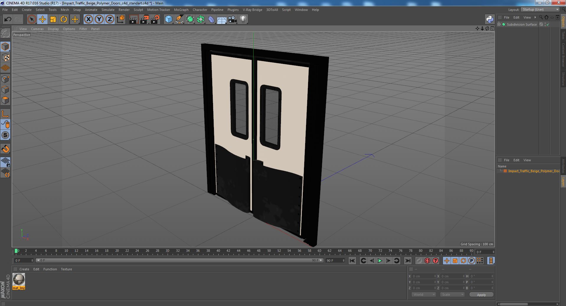 Impact Traffic Beige Polymer Doors 3D model