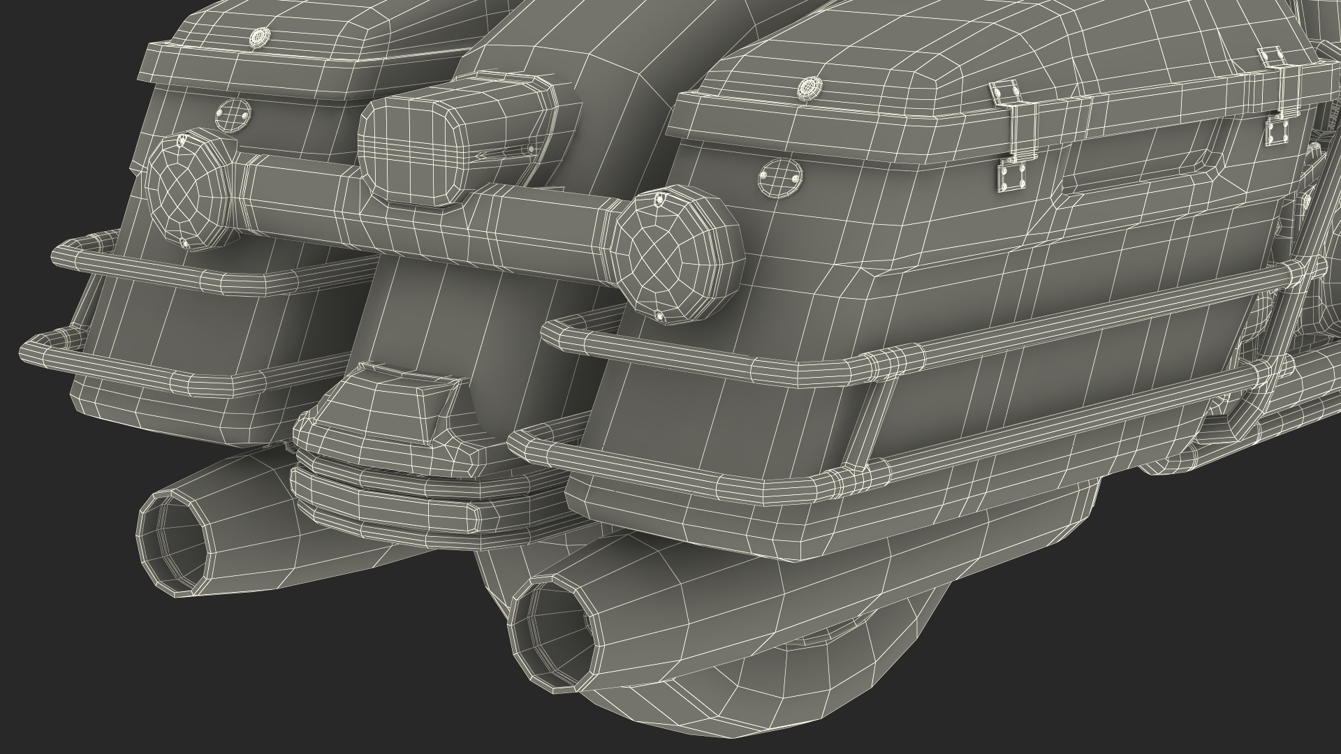Classic Road King Motorcycle Black 3D model