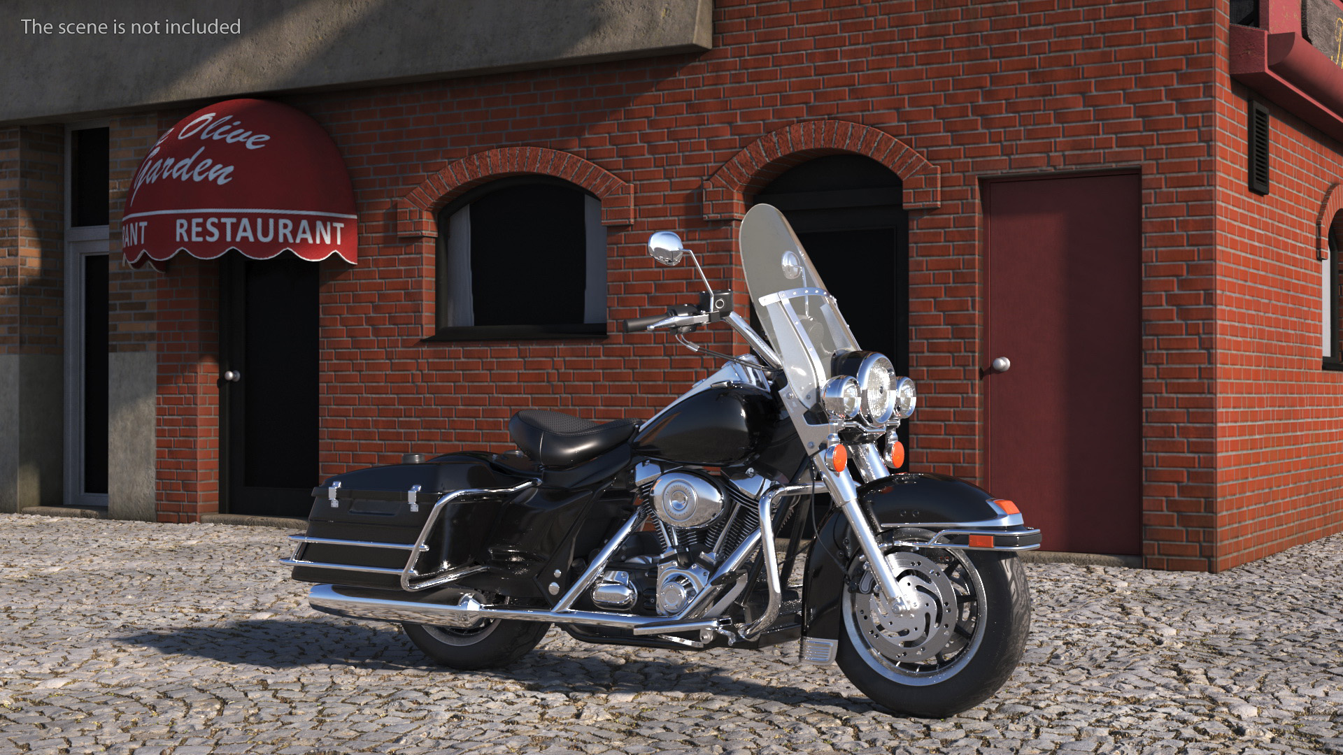 Classic Road King Motorcycle Black 3D model