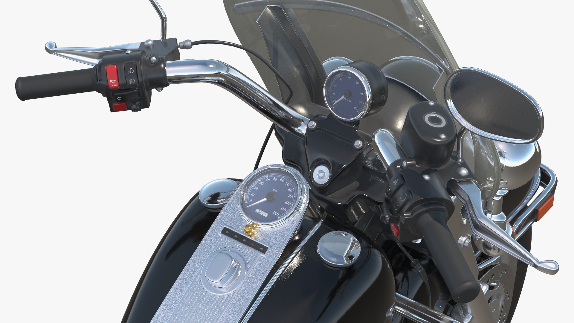 Classic Road King Motorcycle Black 3D model