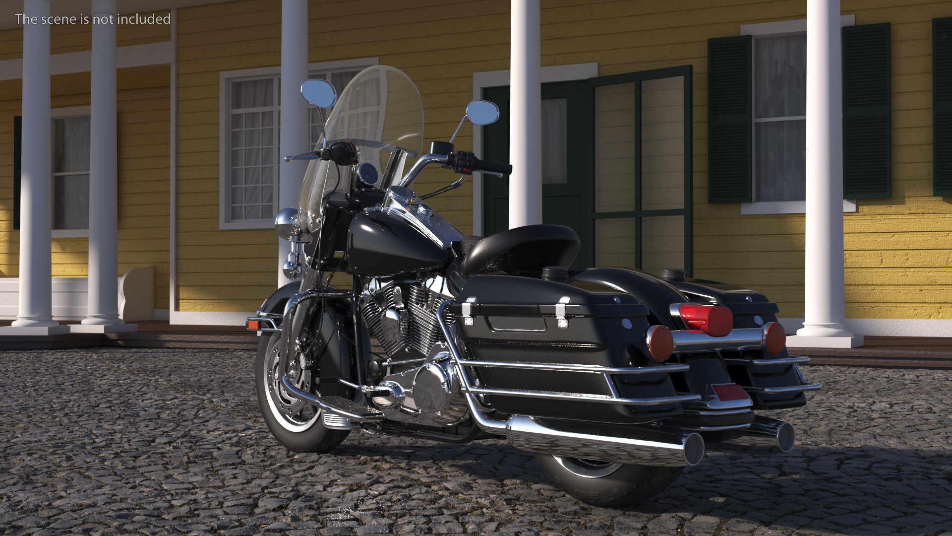 Classic Road King Motorcycle Black 3D model