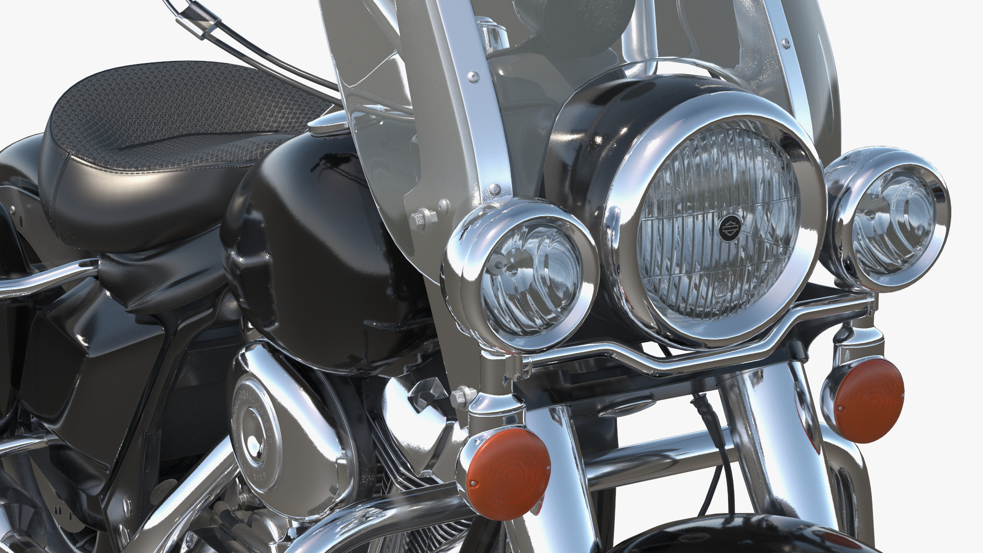 Classic Road King Motorcycle Black 3D model