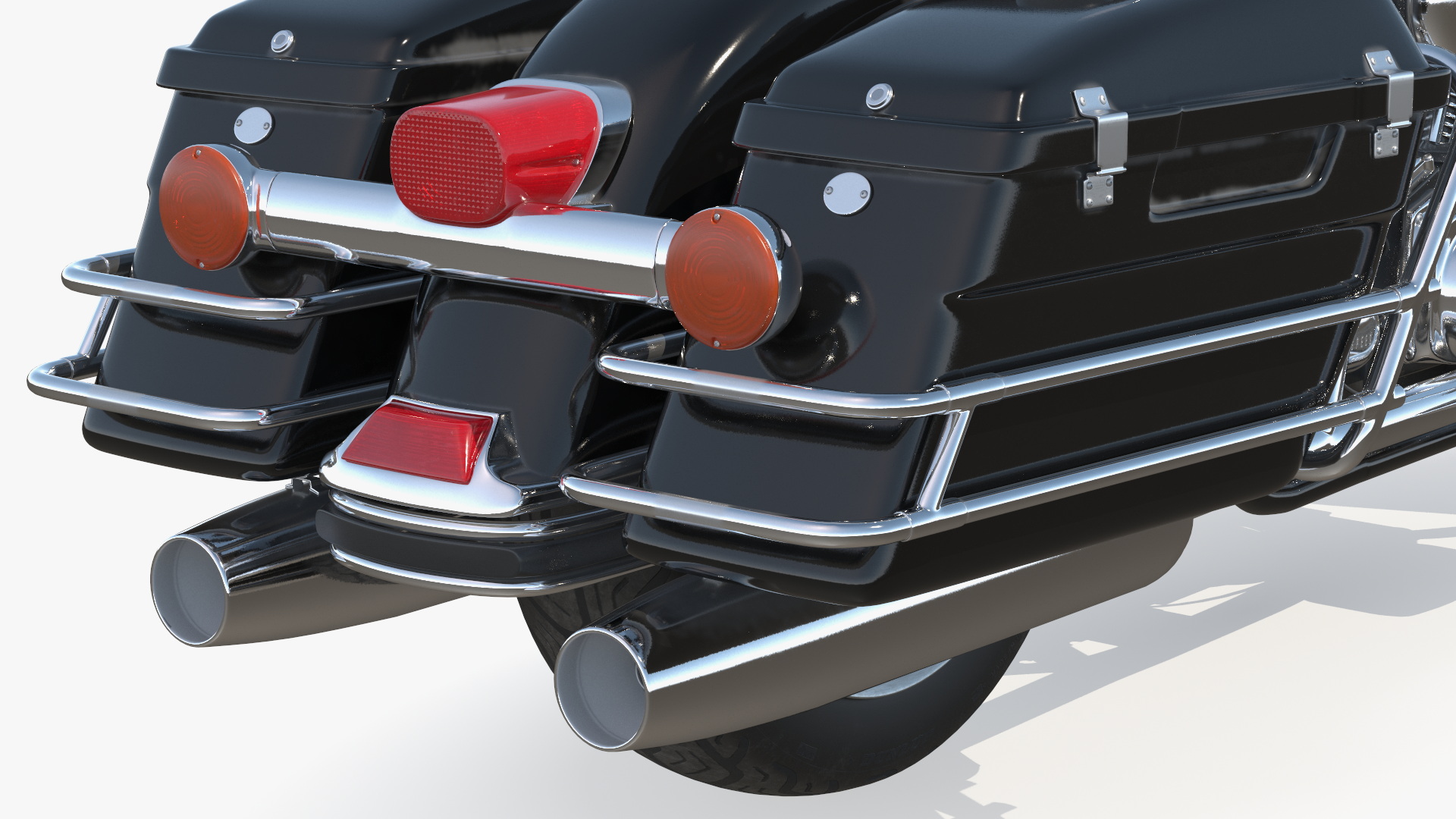 Classic Road King Motorcycle Black 3D model